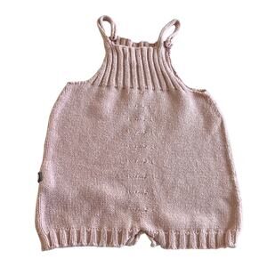 Oeuf Girls Pink Knit Summer Romper - Size 3 Months